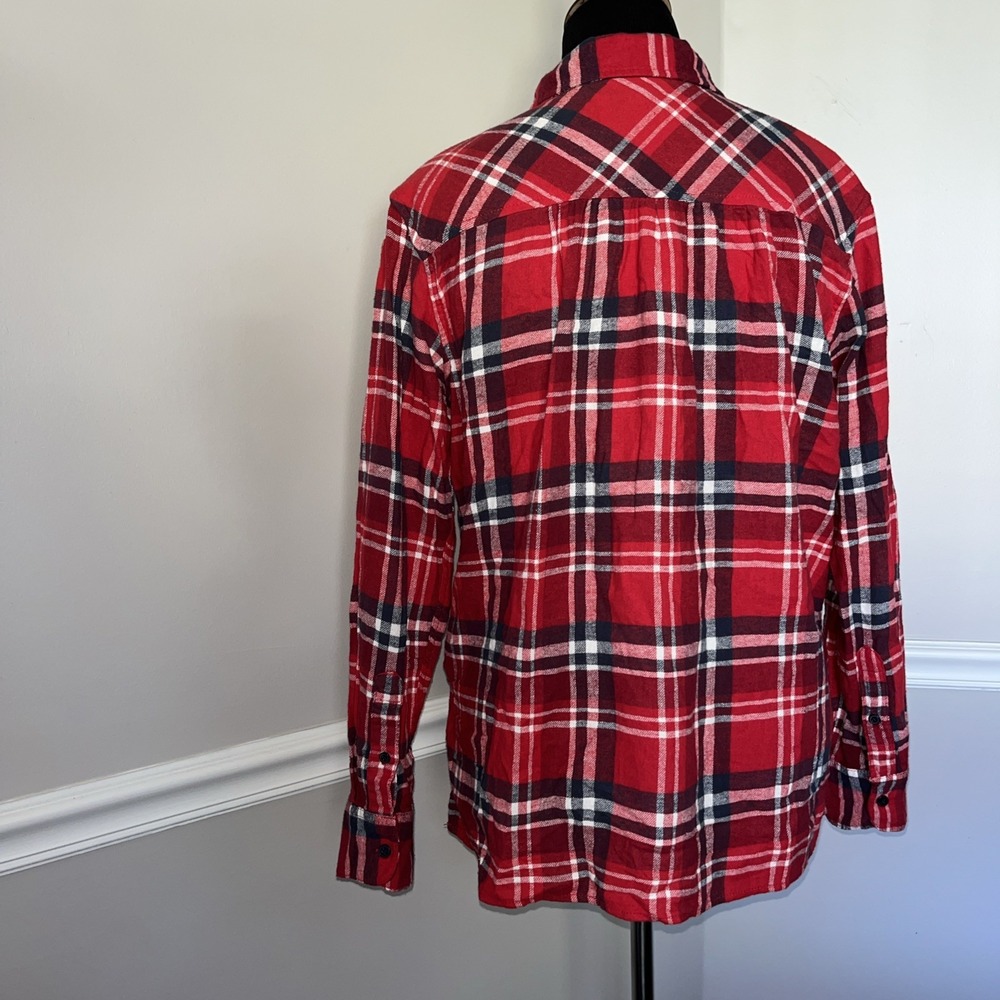 Eddie Bauer Red Plaid Long Sleeve Shirt Women's Size Large Western Rodeo - Picture 3 of 12